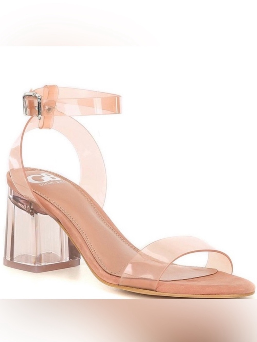 Gianni Bini clear block heels in nude size 8.5